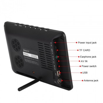 LEADSTAR Portable Television ISDB-T 7 Inches Rechargeable Digital Color TV Television Player TFT-LED Screen EU Plug