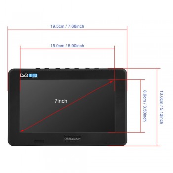 LEADSTAR Portable 7 inch TV DVB-T DVB-T2 ATSC ISDB 16:9 HD Color Screen Digital Analog Portable TV Car Player US EU UK AU Plug