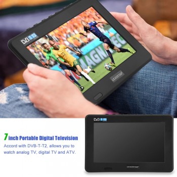LEADSTAR Portable 7 inch TV DVB-T DVB-T2 ATSC ISDB 16:9 HD Color Screen Digital Analog Portable TV Car Player US EU UK AU Plug