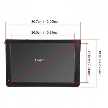 LEADSTAR Portable TV  12 Digital Television ATSC 1080P HD HDMI Video Player For Home Car