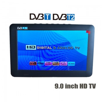 HD Digital DVB-T2 9 Inch Digital And Analog TV Receiver And TF Card And USB Audio Video Playback Portable DVB-T2 Television