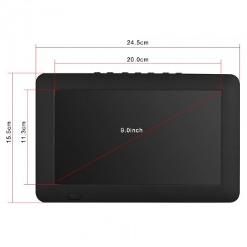 LEADSTAR US Pug ISDB-T 9 Inches Digital Color Rechargeable TFT-LED Screen TV Television Player