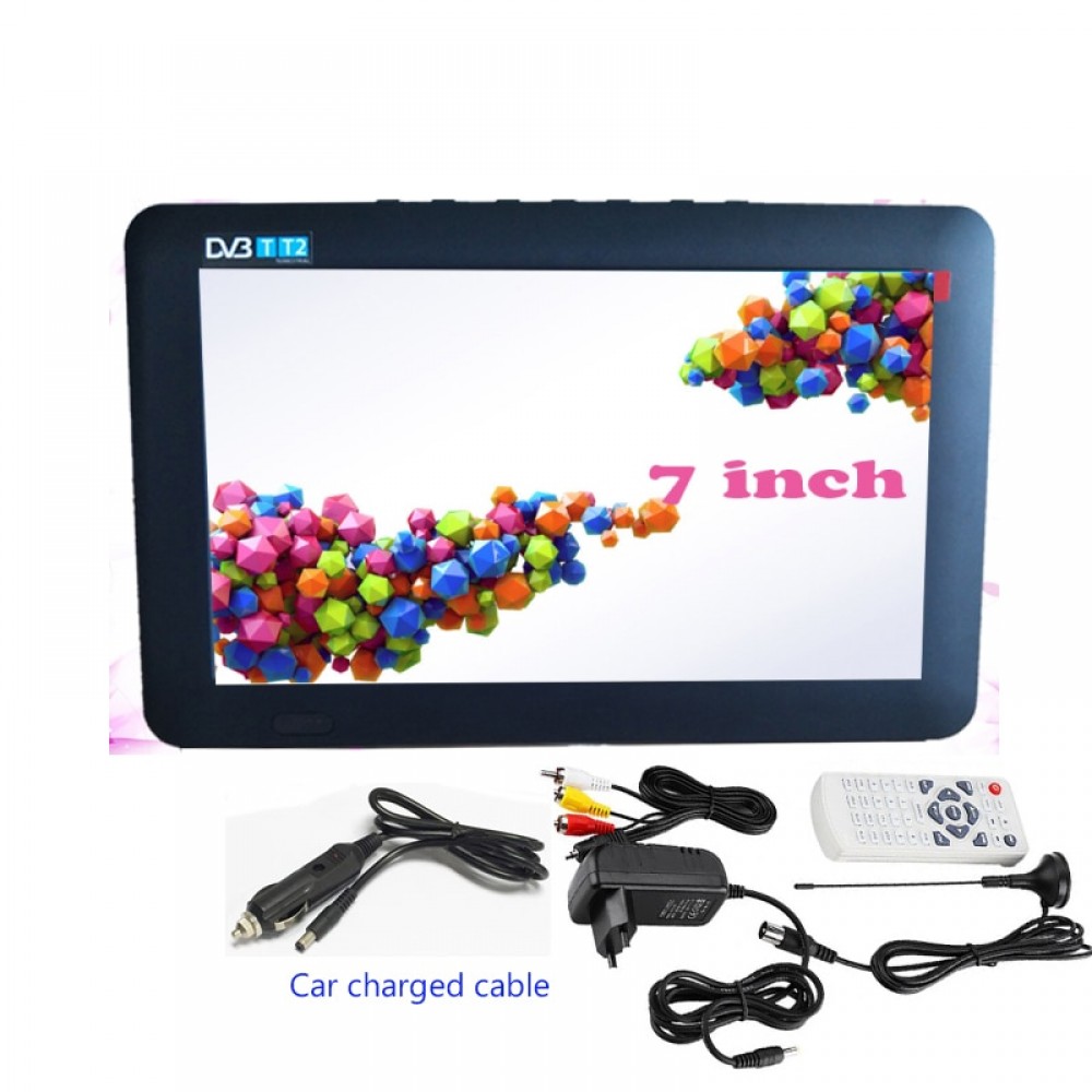 LEADSTAR Portable TV DVB-T2 Digital with HDMI input 7.0Inch+car charged cable Digital Color TV Television Player LED Screen