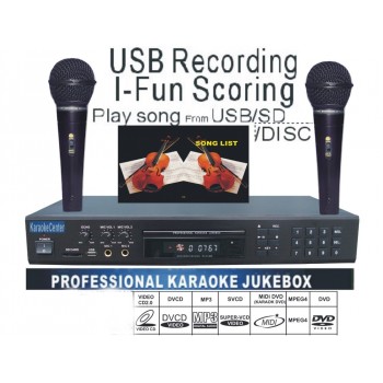 MIDI /DVD Karaoke Player/Recorder system with songs DVD/DviX/VCD ,Play song from USB /SD card/Disc