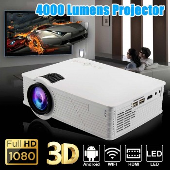 7000Lumens LED WIFI Projector 1080P Full HD Android4.4 3D Multimedia USB/SD/HDMI/VGA/AV/TV For Theater Home Cinema AU/US Plug