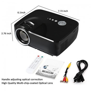 GP70 LCD Portable LED Projector 1080P Full HD 1200 Lumen HDMI USB VGA TV AV Port Optional Bluetooth Wireless WIFI Beamer