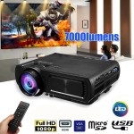 7000LM HD 1080P T5 LCD projector  Beamer USB VGA HDMI AV TF For Home Theatre Movie