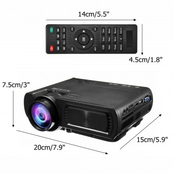 7000LM HD 1080P T5 LCD projector  Beamer USB VGA HDMI AV TF For Home Theatre Movie