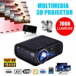 7000LM 1080P Portable LED 3D Projector Multimedia Home Office Theater Cinema USB HD