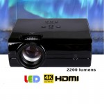 Video Projector 2200 Lumens 4Inch Mini Projector Home Theater 20000 Hour LED Video Projector support 1080P home theater 5.1