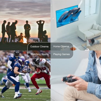 Video Projector 2200 Lumens 4Inch Mini Projector Home Theater 20000 Hour LED Video Projector support 1080P home theater 5.1