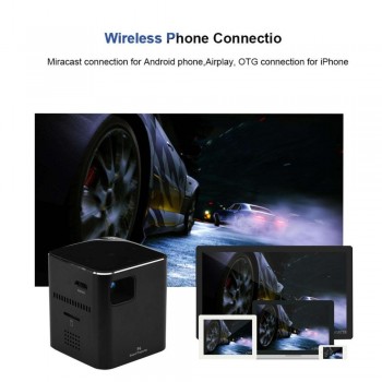 Mini 1080P 2.4GHz/5GHz Micro Projector 1000:1 30000H LED DLP Micro WiFi Wireless Projector For EU Plug