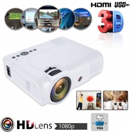 3D 1080P Mini Projector Full HD L8 3000 lumens LED Cinema Video Digital HD Home Theater Projector with AV Cable Power Cable