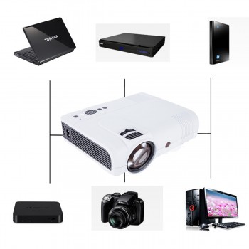 3D 1080P Mini Projector Full HD L8 3000 lumens LED Cinema Video Digital HD Home Theater Projector with AV Cable Power Cable