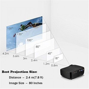 Android 4.4 Wifi Bluetooth Mini LED Portable Projector Home Theater Projector 1200Lumen Support Miracast Airplay AC3 Projector