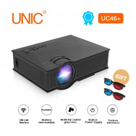 UNIC UC46 Plus LED Projector Full HD 800x480 LED Video Projector Home Cinema 1200 Lumens WIFI Support Miracast/Airplay Proyector