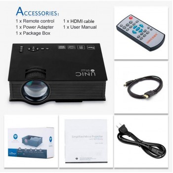 UNIC UC46 Plus LED Projector Full HD 800x480 LED Video Projector Home Cinema 1200 Lumens WIFI Support Miracast/Airplay Proyector