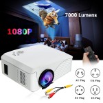 Portable 7000 Lumens HD 1080P 3D Multimedia Projector LED Home Theater  USB With US Plug