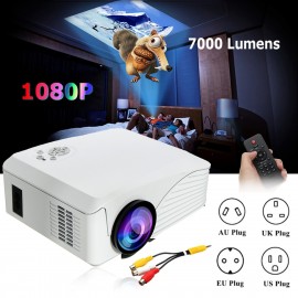 Portable 7000 Lumens HD 1080P 3D Multimedia Projector LED Home Theater  USB With US Plug
