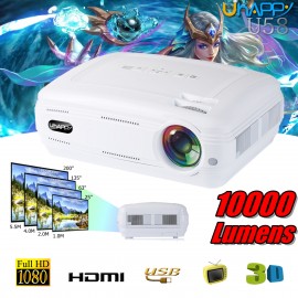 10000 Lumens 1080P 3D LED Home Cinema Theater Projector TV/AV/VGA/HD Multimedia Beamer