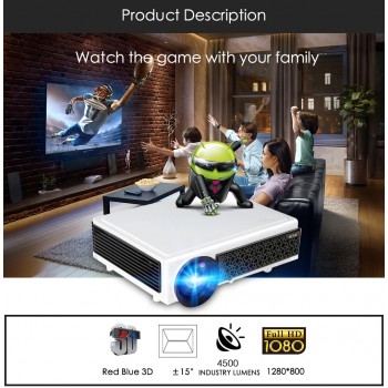Poner Saund LED96+ LED Projector 1080P 5500lumens With curtain or stand HDMI Full HD Home theater system proyector 3D projector