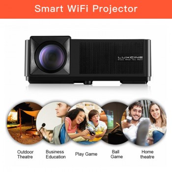 LUXCINE 2018 New Arrival Bright Smart WiFi LED LCD Music Projector CM2