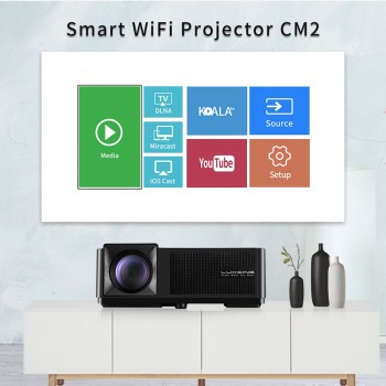 LUXCINE 2018 New Arrival Bright Smart WiFi LED LCD Music Projector CM2