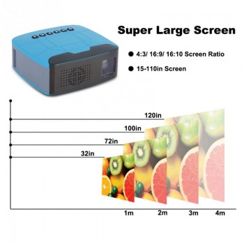Mini 500LM LCD Micro Projector Home 1080P HD Video Projector with Optical Trapezium Adjustment EU US AU UK Plug 110-240V