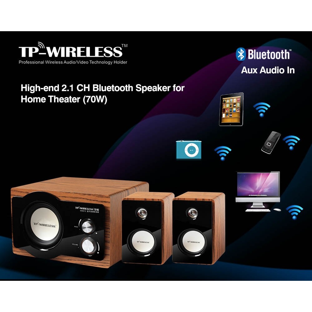 TP-WIRELESS High-end 2.1 Channel Bluetooth Speaker for Home Theater System GOOD SOUND QUANLITY