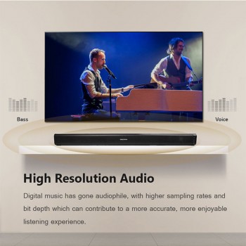 OKEPOO Bluetooth TV Soundbar 29.5 2.0 Channel Audio Stereo 40 Watts Optical RCA 3D Surround Home Theatre System Wall Mount