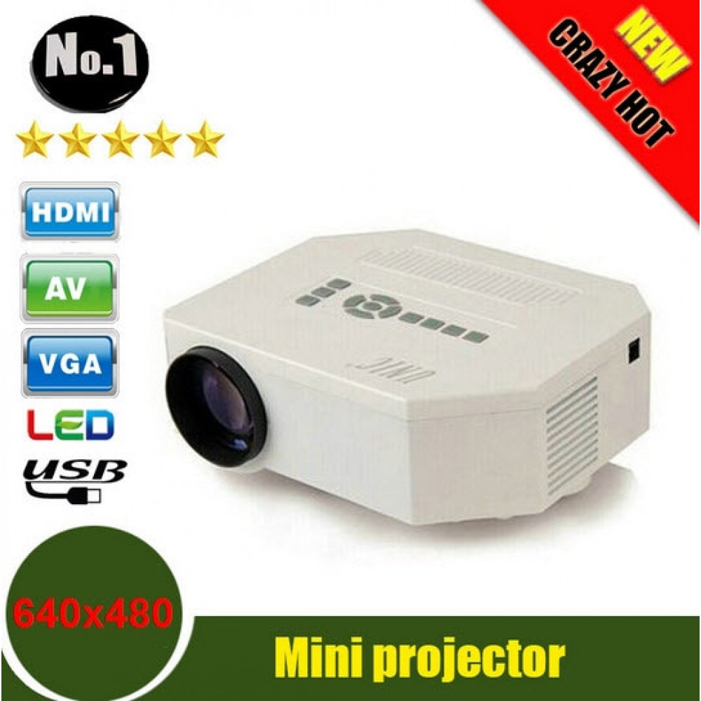UNIC UC30 HD mini LED projector / Native 640X480 / Support HDMI / Three Glasses lenses/ 150 lumens With Remote Controller