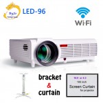 Poner Saund LED96 wifi led projector 3D With curtain and bracket HDMI Video Multi screen Home theater system 3D projetor bt96