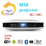 ByJoTeCH M18 projector 3D 1080P 2G 16G Android WIFI 4K Home Theater Cinema Proyector Beamer AirPlay Miracast Built-in battery