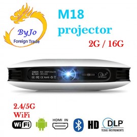 ByJoTeCH M18 projector 3D 1080P 2G 16G Android WIFI 4K Home Theater Cinema Proyector Beamer AirPlay Miracast Built-in battery