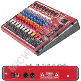 High Quality Pro Radio Bluetooth Microphone dial Digital Effect Mixer Mixing sound console USB MP3 48V DJ Recording Studi 8 CH