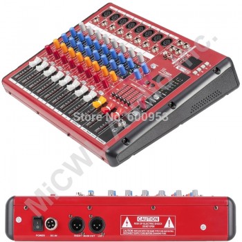 High Quality Pro Radio Bluetooth Microphone dial Digital Effect Mixer Mixing sound console USB MP3 48V DJ Recording Studi 8 CH