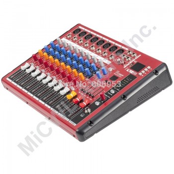 High Quality Pro Radio Bluetooth Microphone dial Digital Effect Mixer Mixing sound console USB MP3 48V DJ Recording Studi 8 CH