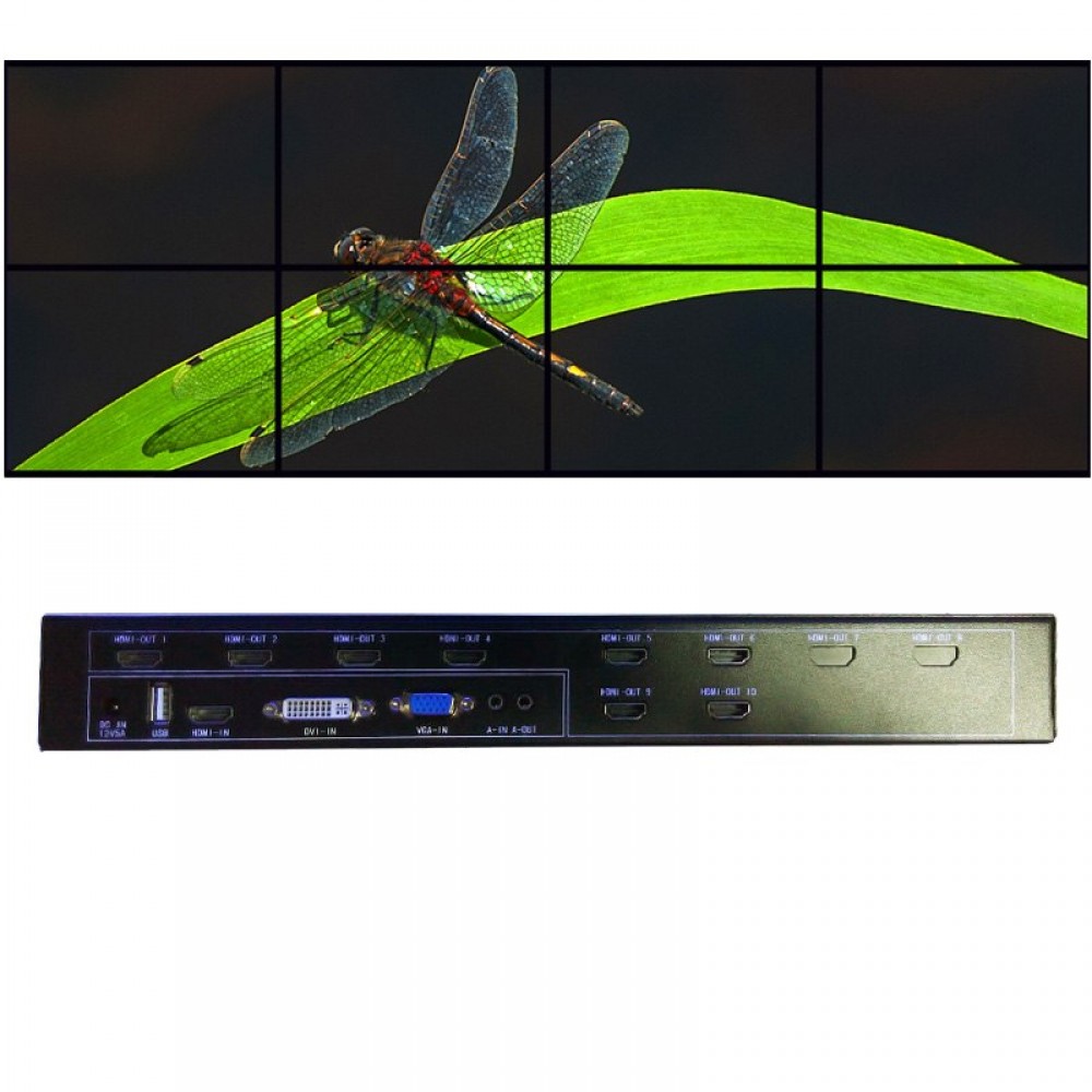 2x4 hdmi video wall controller for lcd video wall hdmi output vga dvi hdmi usb input