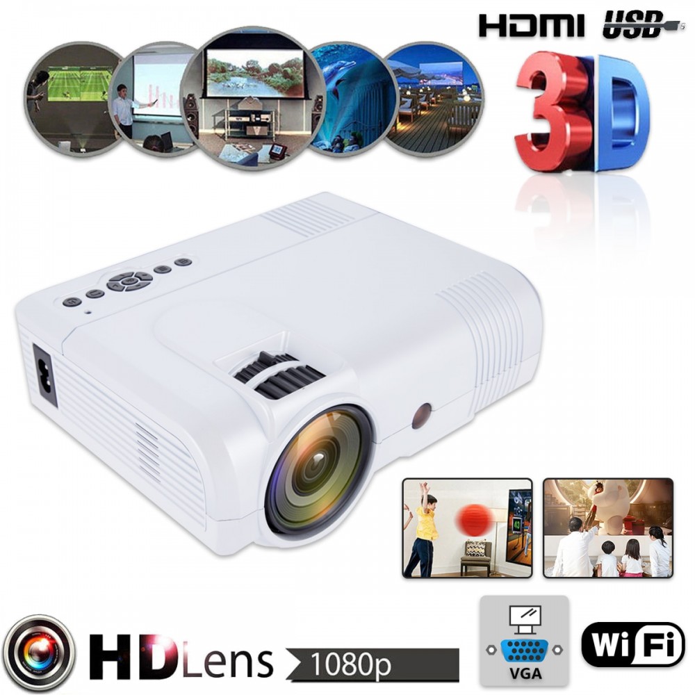 3D 1080P L8 WiFi Version Mini Projector Full HD Home Theater Projector Multimedia VGA USB HDMI LED Projector
