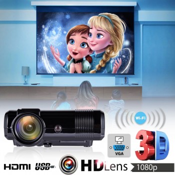 3D 1080P L8 WiFi Version Mini Projector Full HD Home Theater Projector Multimedia VGA USB HDMI LED Projector