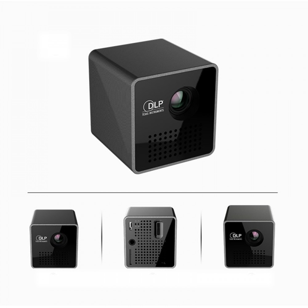 P1+ WIFI Wireless Pocket LED Pico DLP Mini Projector,Smart Micro Miracast DLNA Airplay Video Projector with Battery
