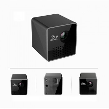 P1+ WIFI Wireless Pocket LED Pico DLP Mini Projector,Smart Micro Miracast DLNA Airplay Video Projector with Battery