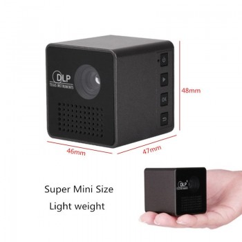 P1+ WIFI Wireless Pocket LED Pico DLP Mini Projector,Smart Micro Miracast DLNA Airplay Video Projector with Battery