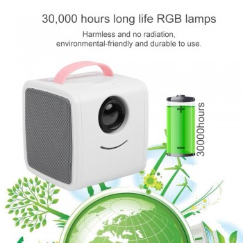 Pink Q2 Mini Children Education Projector 110-240V Portable HD LED HDMI Projector Home Theater Childrens Gift