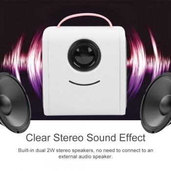 Pink Q2 Mini Children Education Projector 110-240V Portable HD LED HDMI Projector Home Theater Childrens Gift