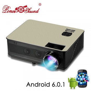 M5WIFI Android6.0 Projector HD 3D projector 5500 Lumen WiFi Bluetooth Wireless Sync Display Proyector Vs bt96 led96
