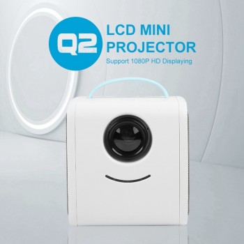 Blue Q2 Mini Children Education Projector 110-240V Portable HD LED HDMI Projector Home Theater Childrens Gift