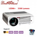 Free Shipping 5500 Lumens Projector for Home Theater Movie Multimedia Video Projector HD Projectors Beamer HDMI USB AV LED86