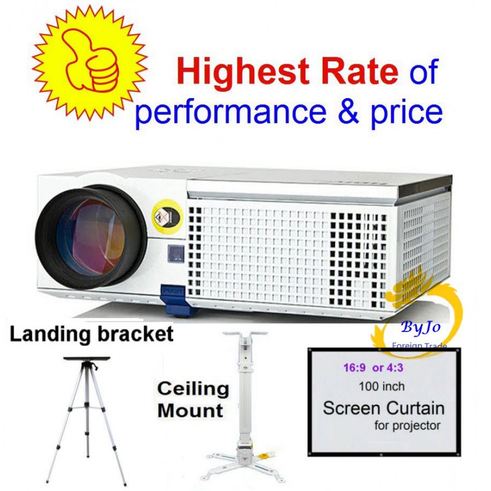 ViEYiNG LED projector HD Optional Ceiling mount Screen Curtain Landing bracket Home theater projector Proyector Pk led96 led86