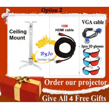 ViEYiNG LED projector HD Optional Ceiling mount Screen Curtain Landing bracket Home theater projector Proyector Pk led96 led86